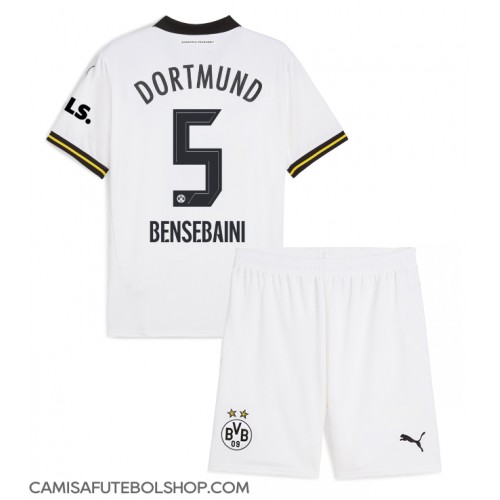 Camisa de time de futebol Borussia Dortmund Ramy Bensebaini #5 Replicas 3º Equipamento Infantil 2024-25 Manga Curta (+ Calças curtas)